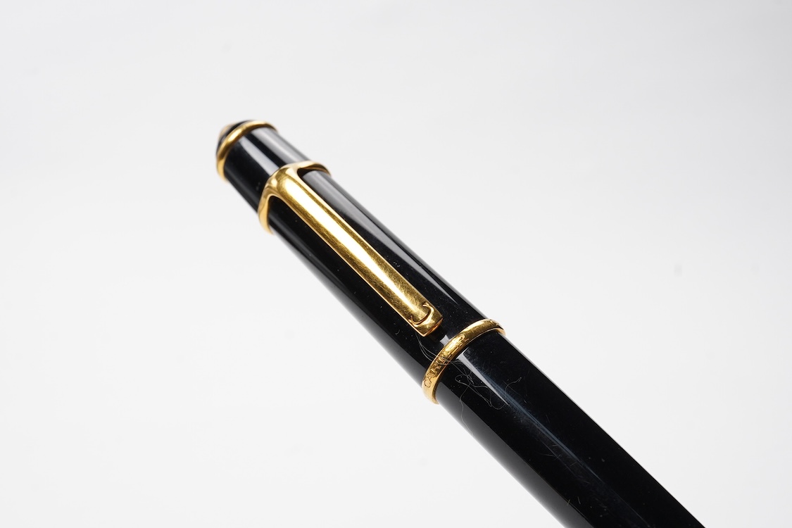 Cartier Diablo black fountain pen and matching ballpen
